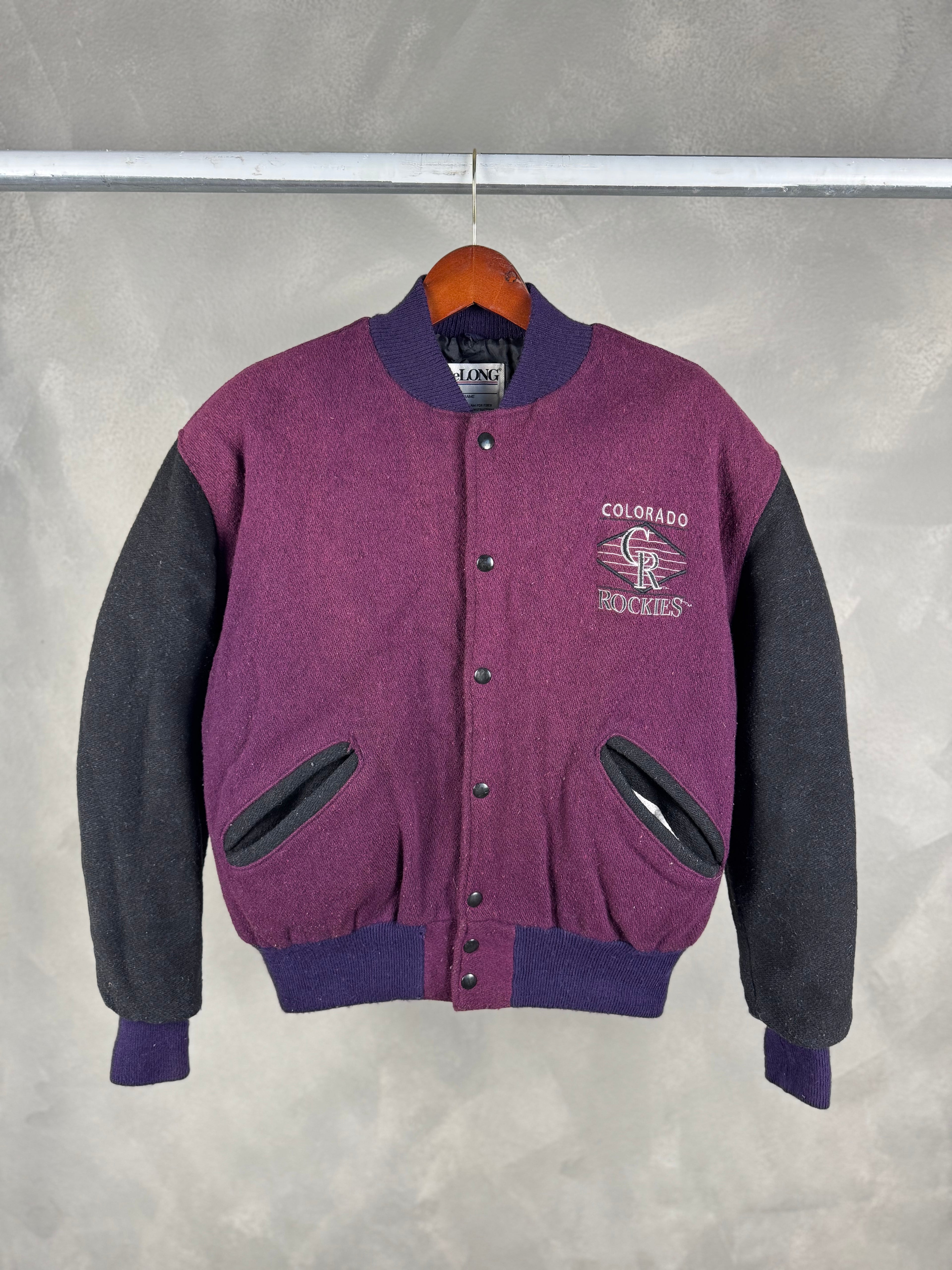 Colorado Rockies Wool Varsity Jacket - Large
