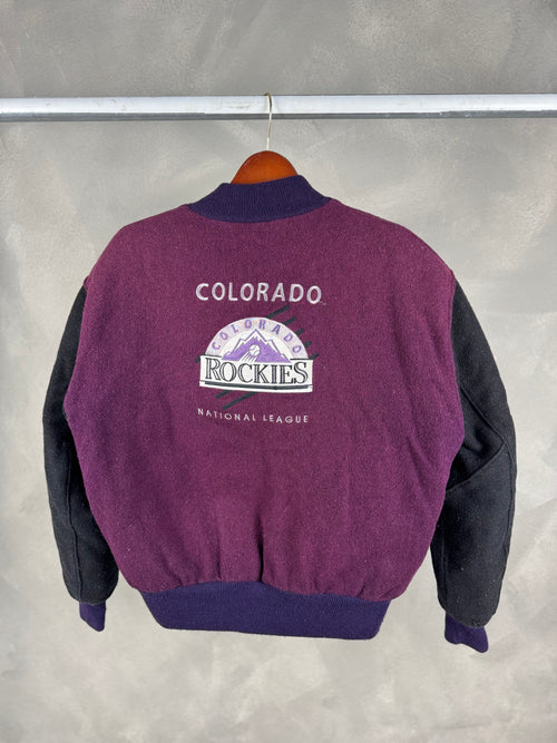 Colorado Rockies Wool Varsity Jacket - Large